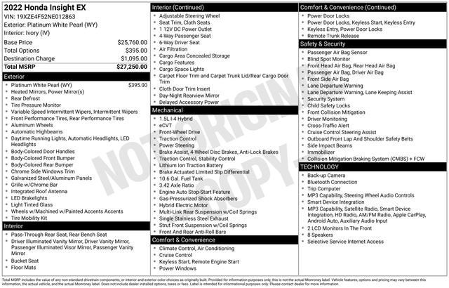 2022 Honda Insight EX