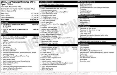 2021 Jeep Wrangler Unlimited Willys Sport 4x4