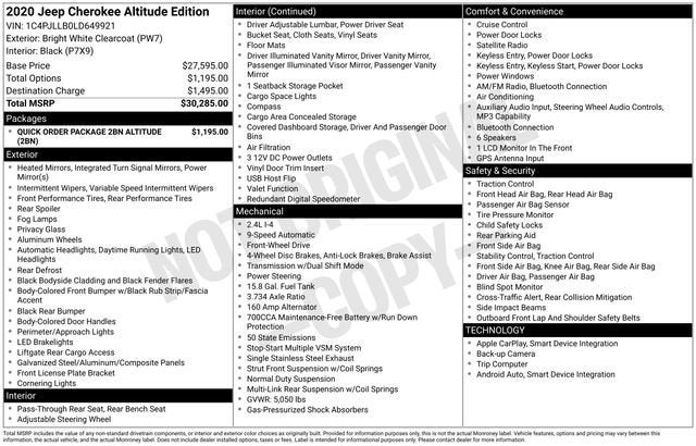 2020 Jeep Cherokee Altitude FWD