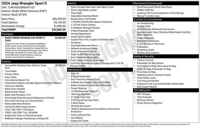 2024 Jeep Wrangler Sport S