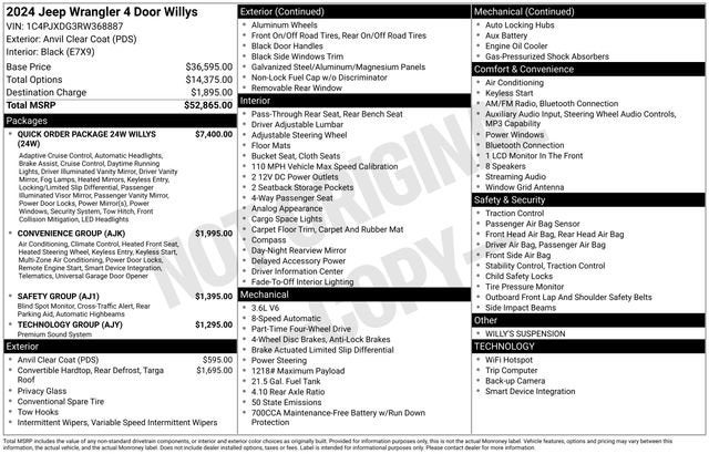 2024 Jeep Wrangler 4-Door Willys 4x4