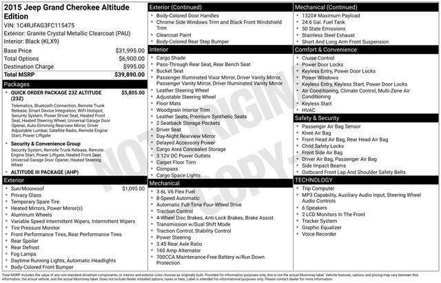 2015 Jeep Grand Cherokee Altitude
