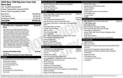 2020 RAM 1500 Big Horn Crew Cab 4x4 5'7" Box