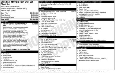 2025 RAM 1500 Big Horn Crew Cab 4x4 5'7" Box