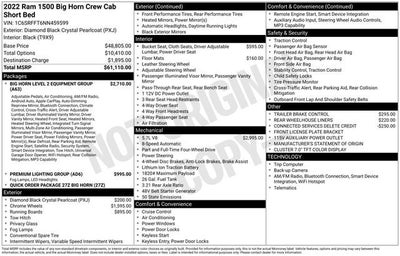 2022 RAM 1500 Big Horn Crew Cab 4x4 5'7" Box