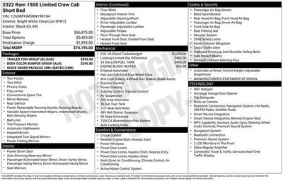 2022 RAM 1500 Limited Crew Cab 4x4 5'7" Box
