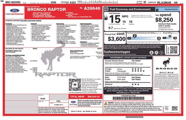 2024 Ford Bronco Raptor
