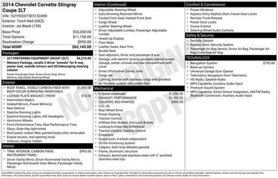 2014 Chevrolet Corvette Stingray 2LT