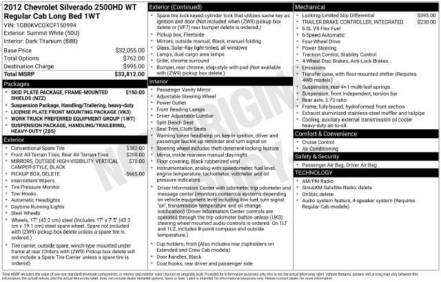 2012 Chevrolet Silverado 2500 HD Work Truck