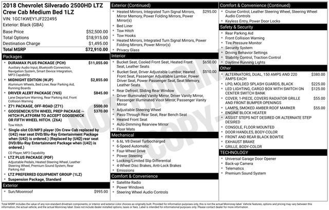 2018 Chevrolet Silverado 2500 HD LTZ