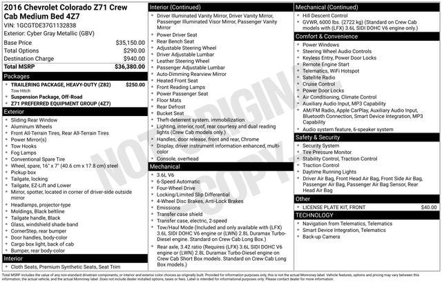 2016 Chevrolet Colorado 4WD Z71