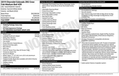 2019 Chevrolet Colorado 4WD ZR2