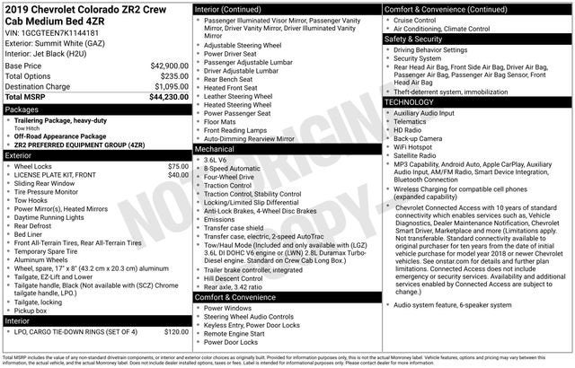 2019 Chevrolet Colorado 4WD ZR2