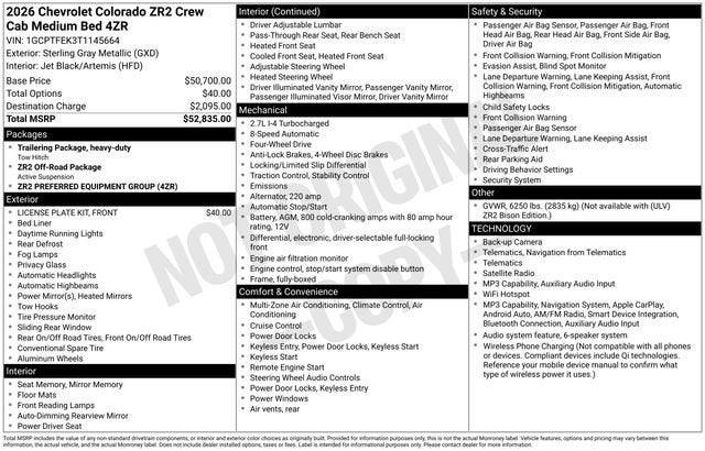 2026 Chevrolet Colorado ZR2