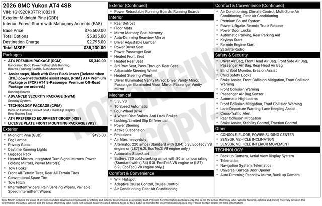 2026 GMC Yukon AT4