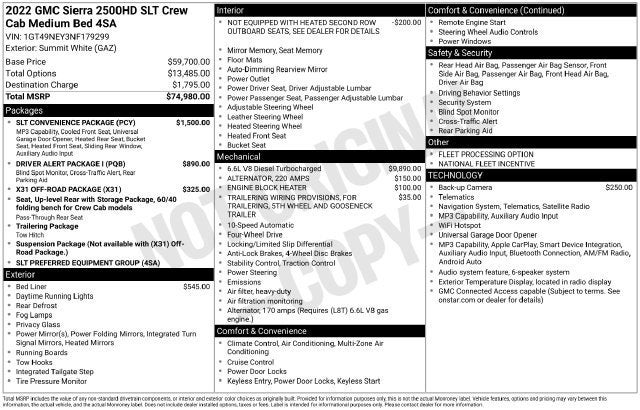 2022 GMC Sierra 2500 HD SLT
