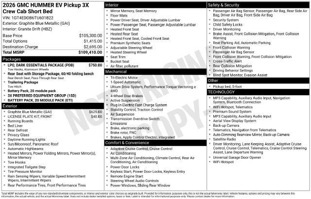 2026 GMC HUMMER EV Pickup 3X