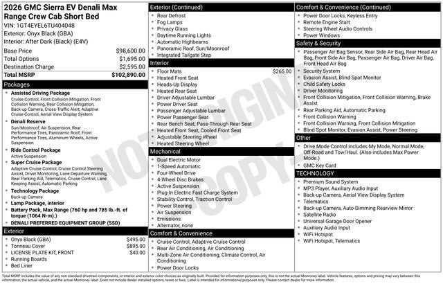 2026 GMC Sierra EV Denali Max Range