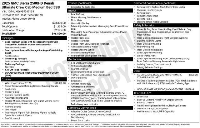 2025 GMC Sierra 2500 HD Denali Ultimate