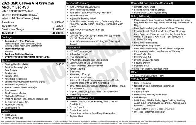 2026 GMC Canyon AT4