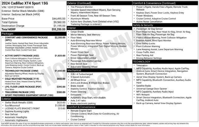 2024 Cadillac XT4 Sport