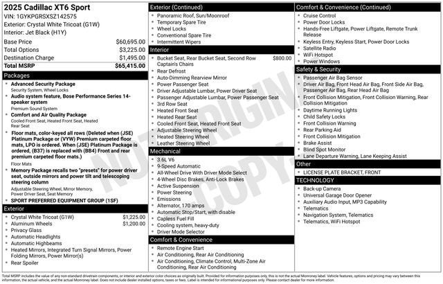2025 Cadillac XT6 Sport