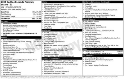 2018 Cadillac Escalade Premium Luxury