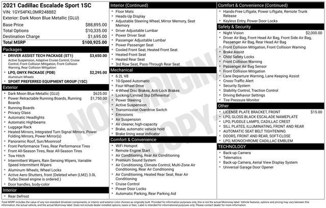 2021 Cadillac Escalade Sport