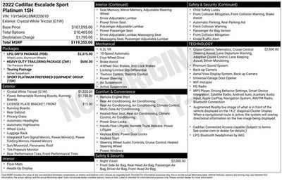 2022 Cadillac Escalade Sport Platinum