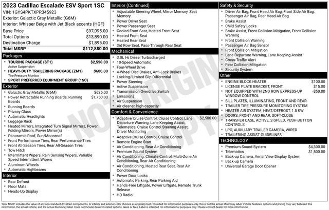 2023 Cadillac Escalade ESV Sport
