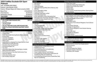 2025 Cadillac Escalade ESV Sport Platinum