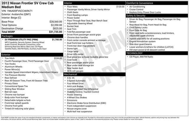 2012 Nissan Frontier SV