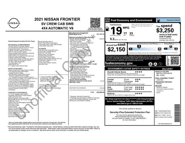 2021 Nissan Frontier Crew Cab SV 4x4