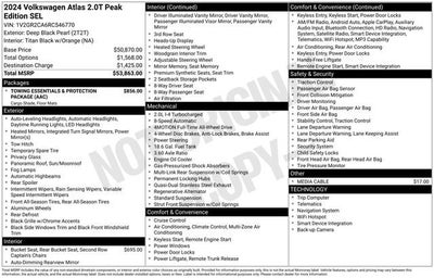 2024 Volkswagen Atlas 2.0T Peak Edition SEL