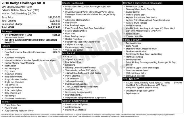 2010 Dodge Challenger SRT8