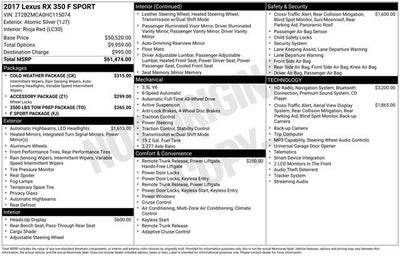 2017 Lexus RX 350 F Sport