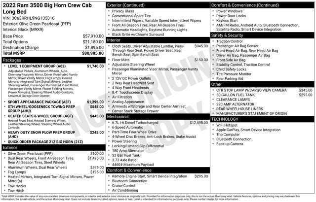 2022 RAM 3500 Big Horn