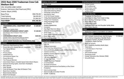 2022 RAM 2500 Tradesman Crew Cab 4x4 6'4" Box