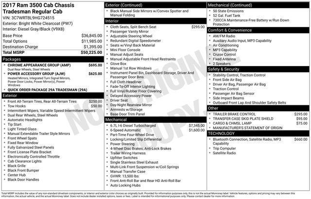 2017 RAM 3500 Chassis Cab Tradesman