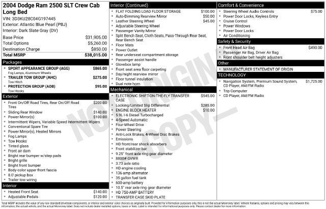 2004 Dodge Ram 2500 SLT