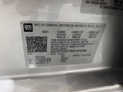 2021 Chevrolet Silverado 1500 LT Trail Boss