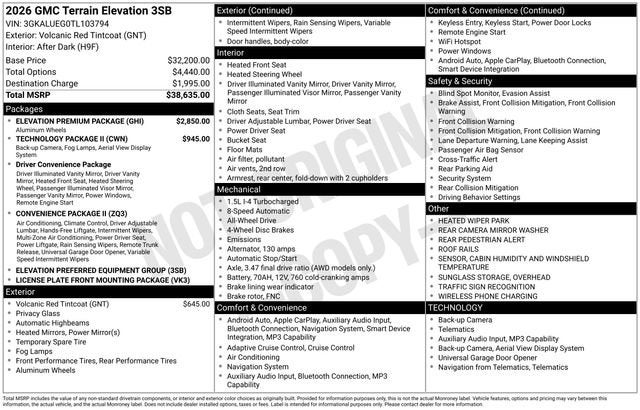 2026 GMC Terrain Elevation