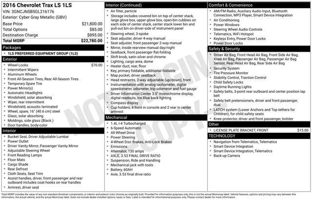 2016 Chevrolet Trax LS