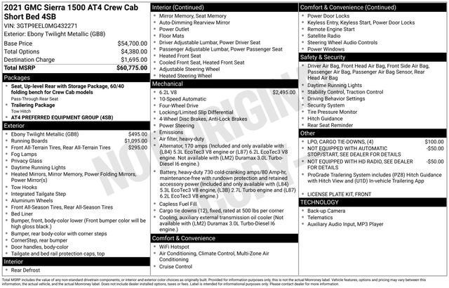 2021 GMC Sierra 1500 AT4