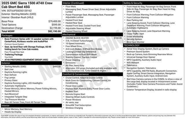 2025 GMC Sierra 1500 AT4X