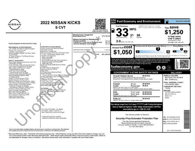 2022 Nissan Kicks S Xtronic CVT