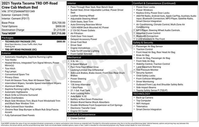 2021 Toyota Tacoma TRD Off-Road