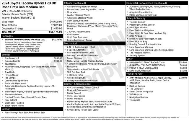 2024 Toyota Tacoma Hybrid TRD Off Road 4WD