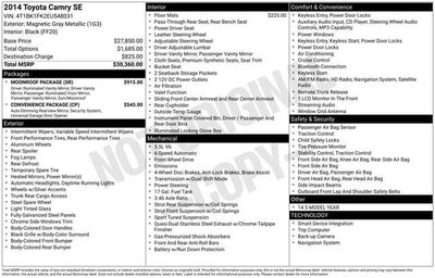 2014 Toyota Camry SE V6