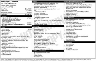 2020 Toyota Camry SE
